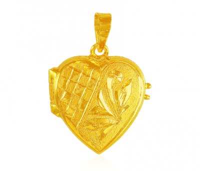 22K Gold Heart Photo Pendant ( Fancy Pendants )
