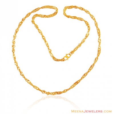 22K Gold Twisted Long Chain ( 22Kt Long Chains (Ladies) )