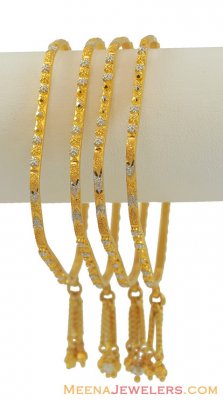 22Kt Two Tone Bangles with Hangings ( Two Tone Bangles )