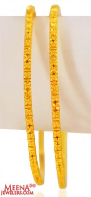 22k Gold filigree Bangles (2PC) ( Gold Bangles )