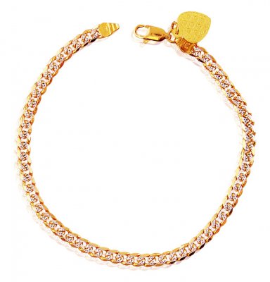 22K Gold Two Tone Bracelet ( Ladies Bracelets )