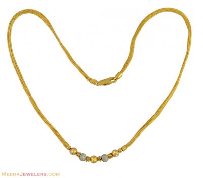 22k fancy Ball Chain (17 Inches) ( 22Kt Gold Fancy Chains )
