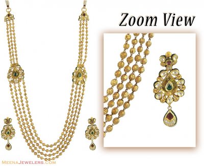 22k Designer kundan Set(4 Layered) ( Bridal Necklace Sets )