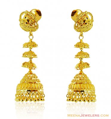 Beautiful 22K Chandelier Earrings ( 22Kt Gold Fancy Earrings )