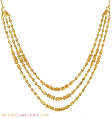 22 Karat Gold Layered Chain ( 22Kt Gold Fancy Chains )