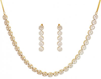 18 Karat Gold Diamond Necklace Set ( Diamond Necklace Sets )