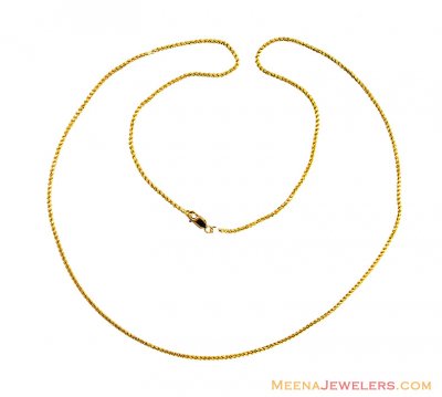 22K Gold Mens Thin Rope Chain ( Men`s Gold Chains )