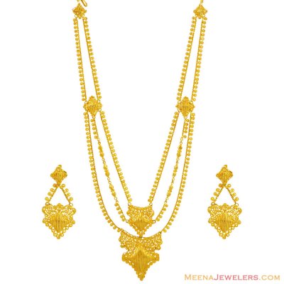 22K Gold Necklace Set (Raani Haar) ( 22 Kt Gold Sets )
