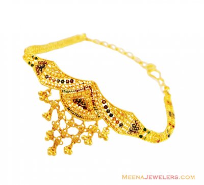 22k Meenakari Indian Arm Vanki ( Gold Armlet (Baju Bandh) )