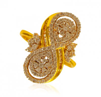22 Kt Gold Wide Ring ( Ladies Signity Rings )