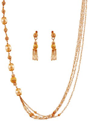 Designer 22K Pearls Necklace Set ( Gold Designer Sets )