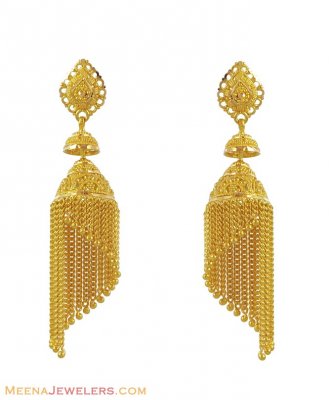 22k Fancy Chandelier Earrings ( 22Kt Gold Fancy Earrings )
