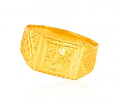 22Kt Gold Mens OM Ring ( Religious Rings )