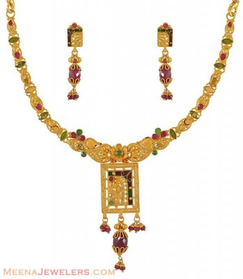 Gold Antique Necklace Set ( Antique Necklace Sets )