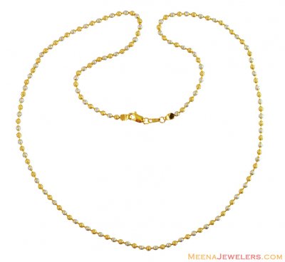 (24 in) 2 Tone Gold Balls Chain ( 22Kt Gold Fancy Chains )