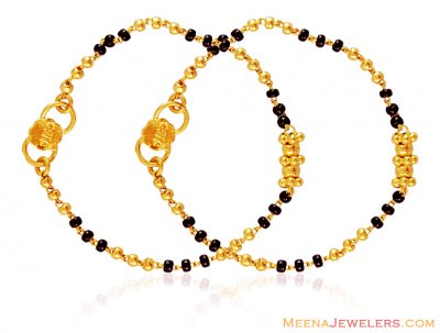 Gold Black Beads Kids Mania ( Black Bead Bracelets )