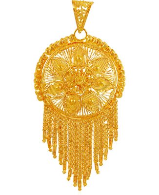Gold Long Filigree Pendant ( Fancy Pendants )