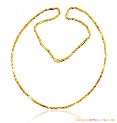Mens Gold Rope Chain 22in 22k  ( Men`s Gold Chains )