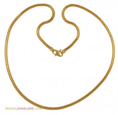 22k Flat Gold Chain (20 Inches) ( Men`s Gold Chains )
