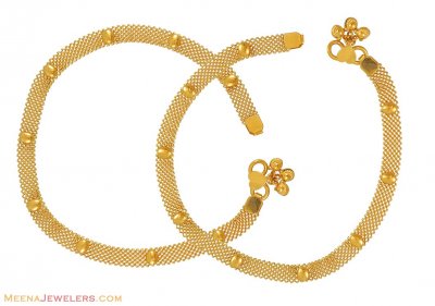 22K Gold Payal ( Pair) ( Gold Anklets )