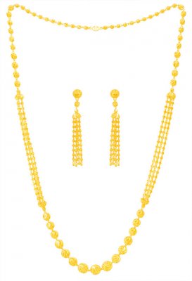 22k Gold Long Necklace Set ( 22 Kt Gold Sets )