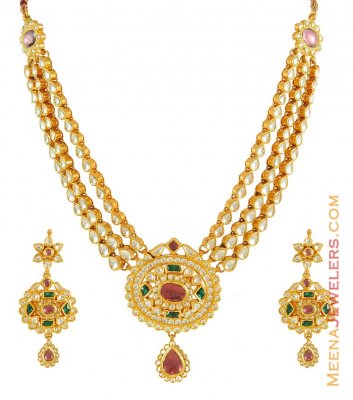 22K Designer Kundan Set ( Antique Necklace Sets )