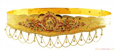 22K Indian Gold Laxmi Devi Vaddanam  ( Gold Waist Belt )