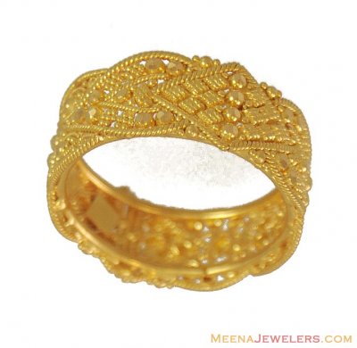 22K Indian Filigree Band ( Ladies Gold Ring )
