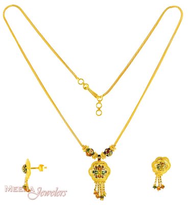 Gold Fancy Necklace Set ( Gold Designer Sets )