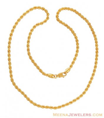 22K Rope Chain (18 inch) ( Plain Gold Chains )