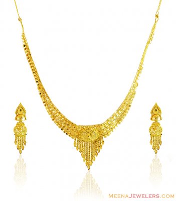 22k Fancy Necklace Earring Set ( 22 Kt Gold Sets )
