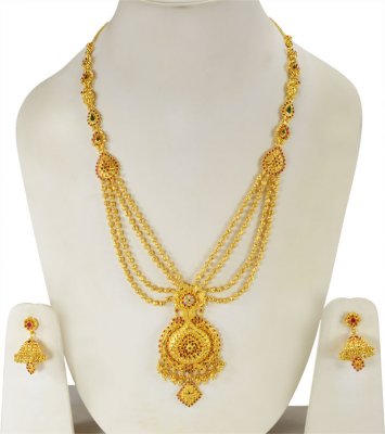 22k Gold Long Patta Haar Set ( Bridal Necklace Sets )