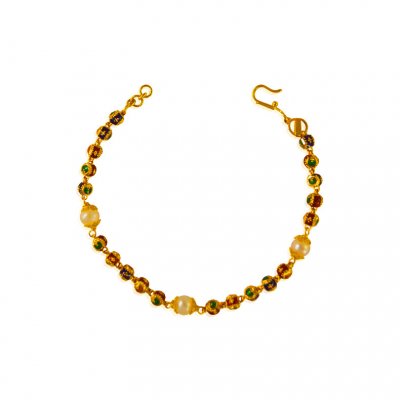 22Kt Gold Meenakari Balls Bracelet ( Ladies Bracelets )