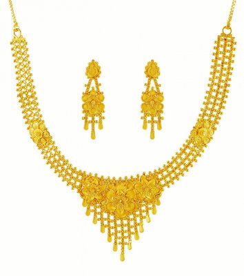 Gold Necklace Earring Set ( 22 Kt Gold Sets )
