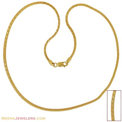 22k Indian Gold Chain (16 inches) ( Plain Gold Chains )