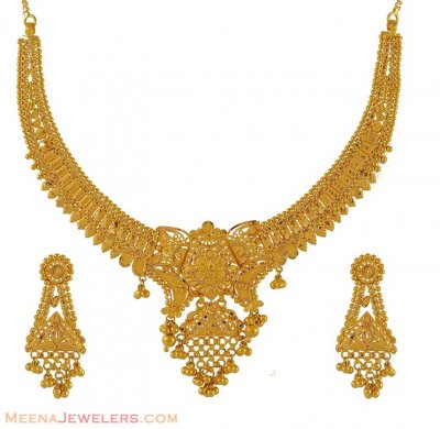 22K Gold Designer Necklace ( 22 Kt Gold Sets )
