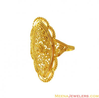 22K Gold Designer Fancy Ring  ( Ladies Gold Ring )