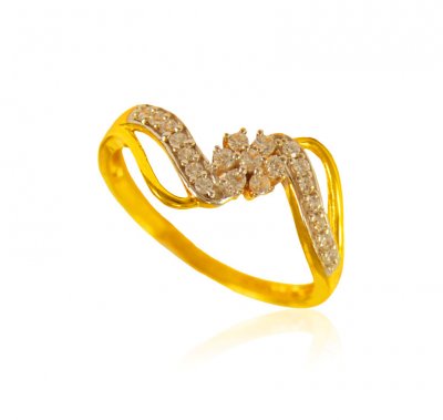 22k Gold Beautiful CZ Ring ( Ladies Signity Rings )