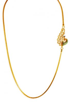 22 Karat Gold Peacock Pendant Chain ( 22Kt Gold Fancy Chains )