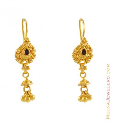 Gold filigree earring ( 22Kt Gold Fancy Earrings )