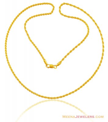 22k Rope Chain(Hollow) ( Plain Gold Chains )