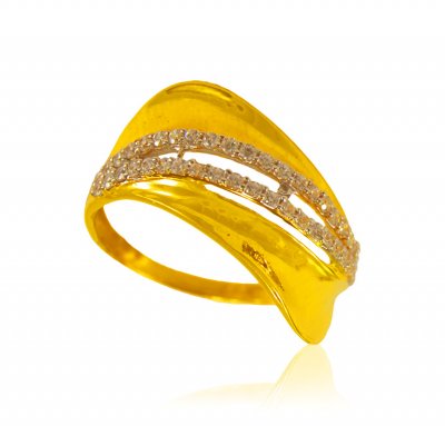 22K Gold Designer Signity Ring ( Ladies Signity Rings )