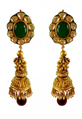 22karat Gold Antique Earrings ( 22Kt Gold Fancy Earrings )