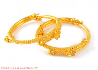 Indian Gold Jewelry  Kids on 22kt Baby Jewelry  Bangles    Bjba4843   22kt Gold Indian Baby