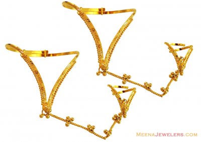 22K Gold Bracelet Panja (Pair) ( Ladies Bracelets )