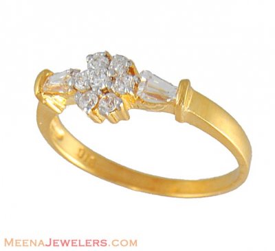 22Kt Flower Shaped Ring ( Ladies Signity Rings )
