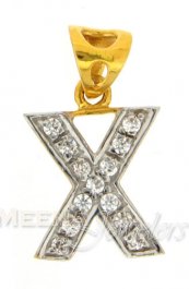 22Kt Gold Pendant with Initial(X)