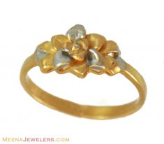 22K Two Tone Ladies Ring