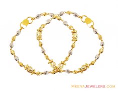 22K Fancy 2 Tone Baby Bracelet ( 22Kt Baby Bracelets )