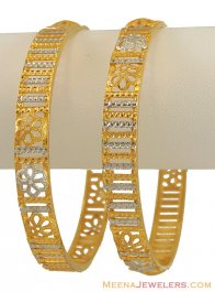 Fancy Two Tone Bangle (22K Gold)